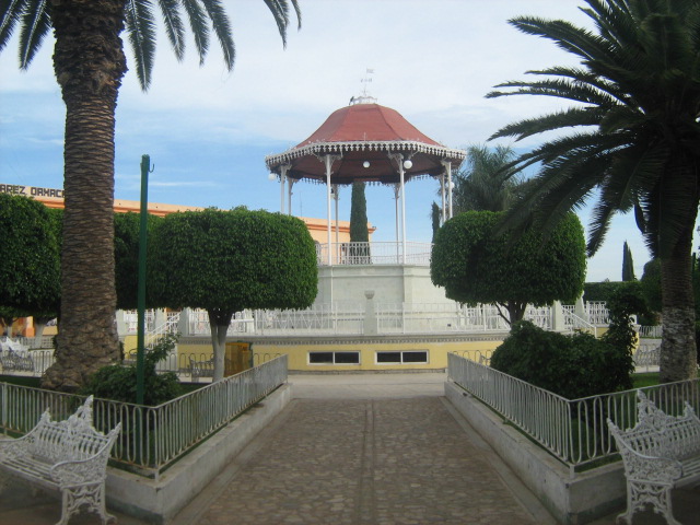 Parque central en Zimatlán de Álvarez, Oaxaca